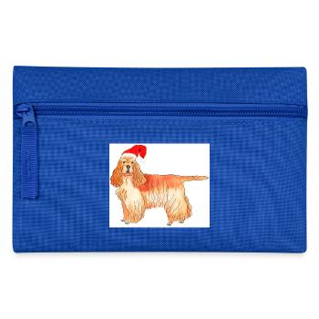 Amerikanischer CockerSpaniel Weihnachtsaufkleber - Federtasche - Royalblau - Vorne