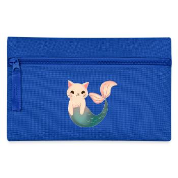 Cute Mermaid Cat - Pencil Case - royal blue - Front