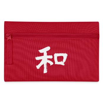 Frieden (Japanisches Schriftzeichen) Kalligrafie - Federtasche - Rot - Vorne