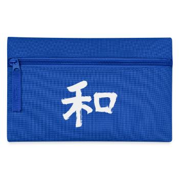 Frieden (Japanisches Schriftzeichen) Kalligrafie - Federtasche - Royalblau - Vorne