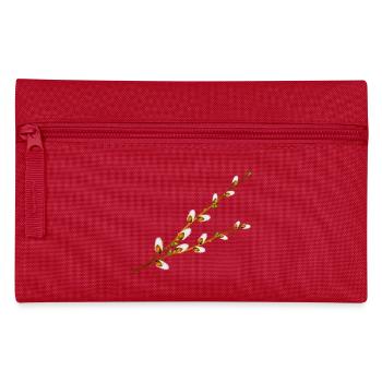 Branches délicates de manche de palmier – Motif printanier - Trousse - rouge - Devant