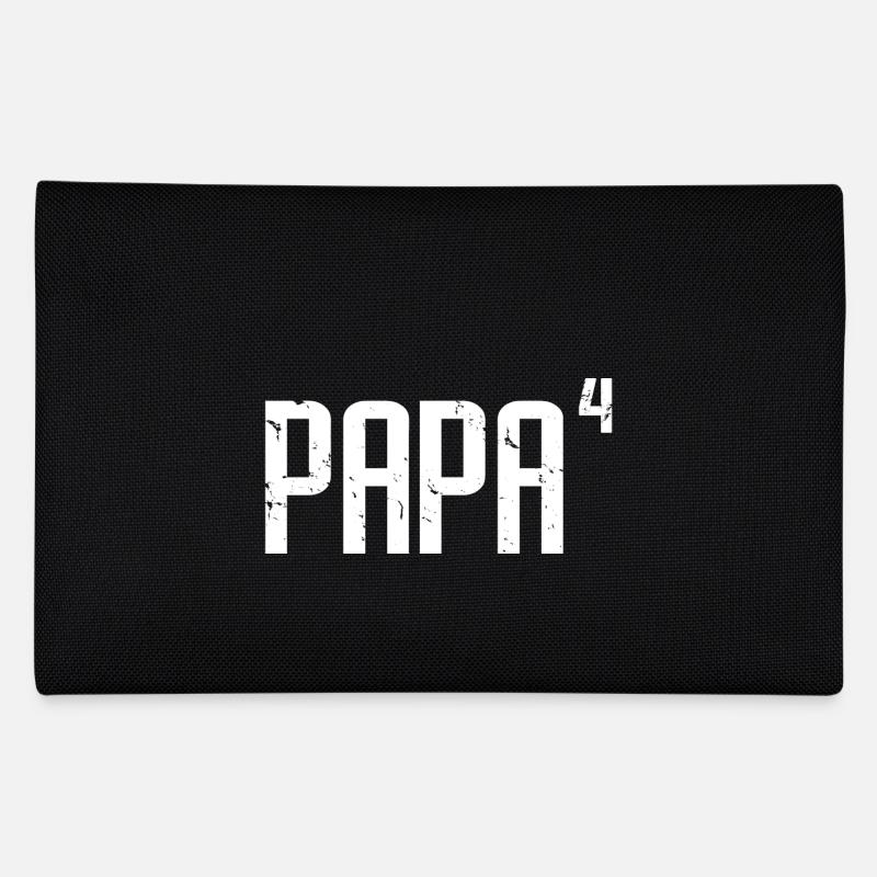 Papa von vier Spaß Geschenk für alle Vater mit 4 Kindern - Federtasche - Schwarz
