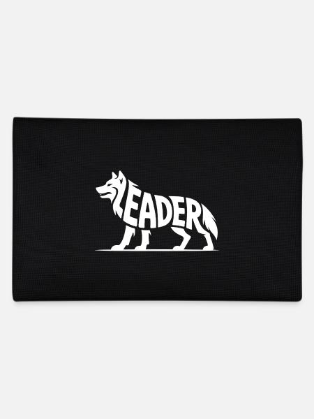 Leader - Motivational Wolf Logo - Pencil Case - black - Back