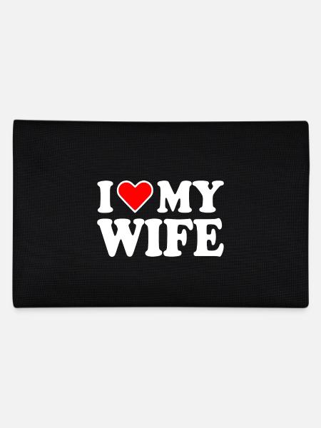 I love my wife - Pencil Case - black - Back