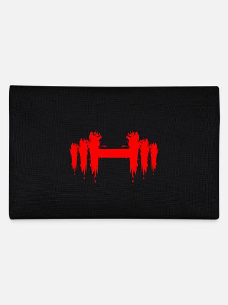 Dumbbell Design Short Dumbbells Red - Pencil Case - black - Back