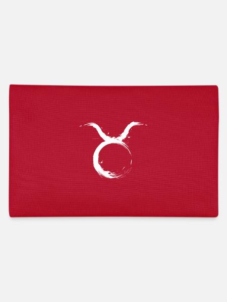 Sternzeichen Stier Taurus Design Symbol Weiß - Federtasche - Rot - Hinten