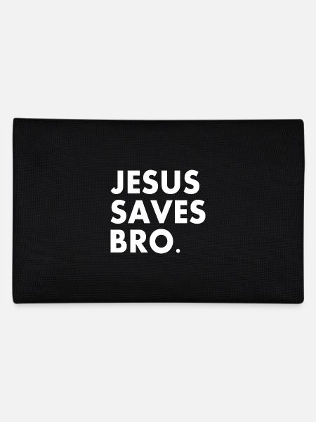 Jesus saves bro - Pencil Case - black - Back