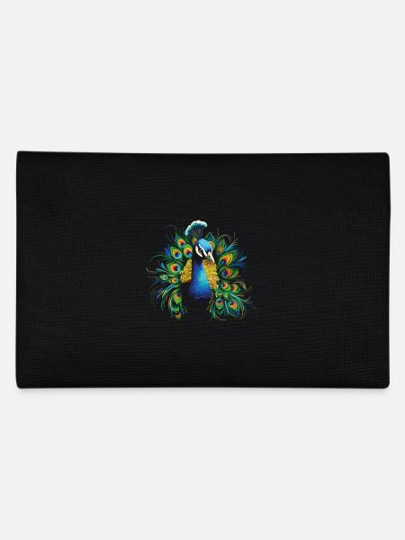 Paon Paon Plume Exotique Coloré Coloré Art - Trousse - noir - Dos