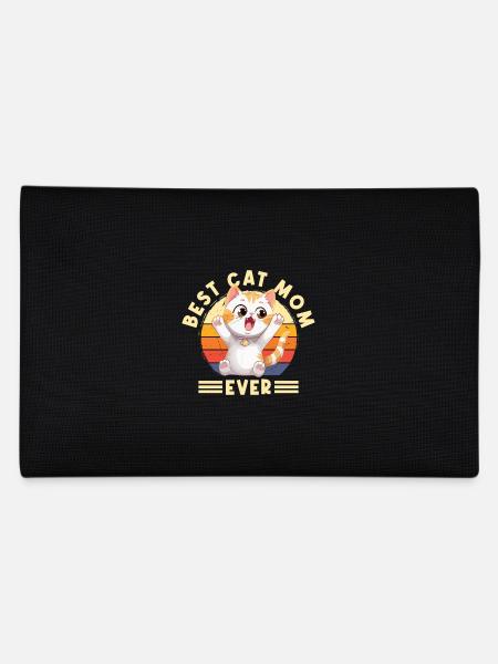 Cat Best Cat Mom Ever Cat Mom Funny Saying - Pencil Case - black - Back