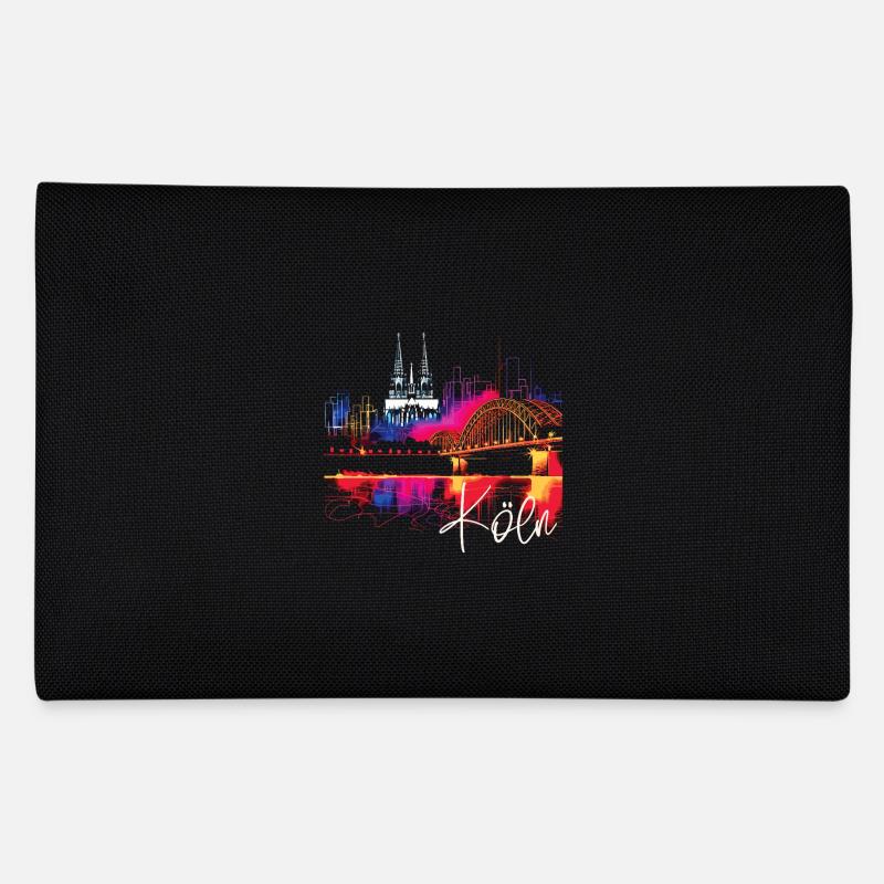 Köln Skyline Kölner Dom Deutschland Stadt Bunt - Federtasche - Schwarz