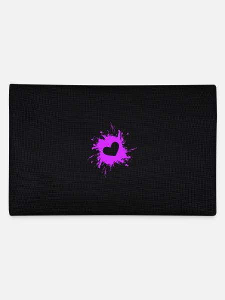 Heart stain ink purple - Pencil Case - black - Back