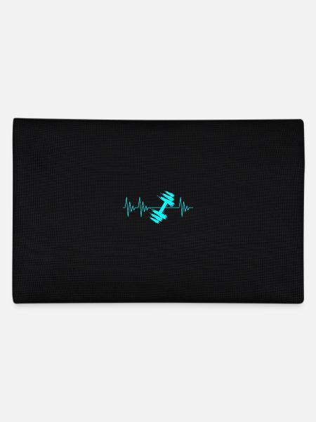 Hantel Herzschlag Wasserblau - Federtasche - Schwarz - Hinten