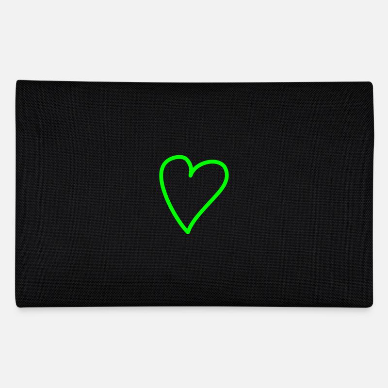 Herz Freihand Grün - Federtasche - Schwarz
