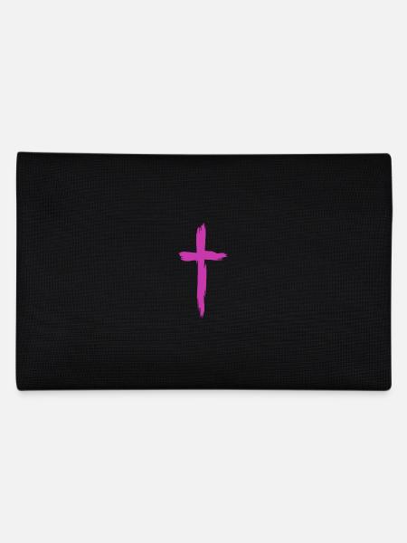 Kreuz Christentum Religion Lila - Federtasche - Schwarz - Hinten