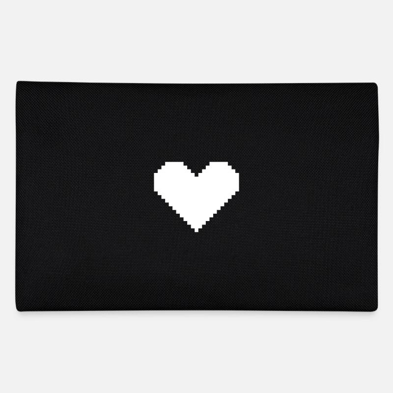 Herz Pixel weiß Federtasche