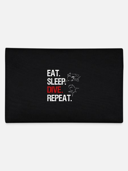 Eat Sleep Dive Repeat - Hammerhead Shark - Pencil Case - black - Back