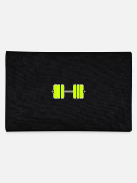 Dumbbell Yellow - Pencil Case - black - Back
