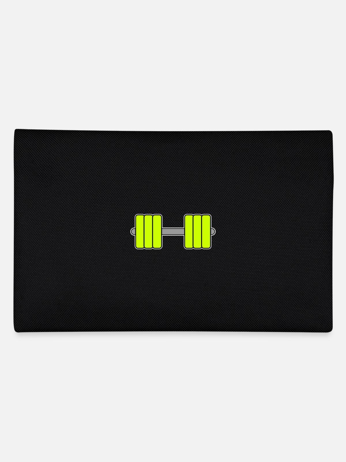 Dumbbell Yellow - Pencil Case - black - Back