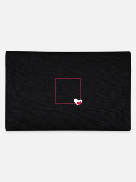 Heart frame ornament line customizable - Pencil Case - black - Back