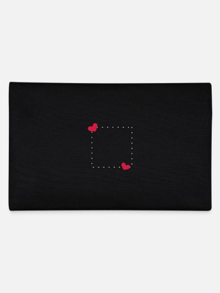 Heart Frame Ornament Line - Pencil Case - black - Back