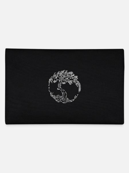 Eleganter Lebensbaum - Federtasche - Schwarz - Hinten