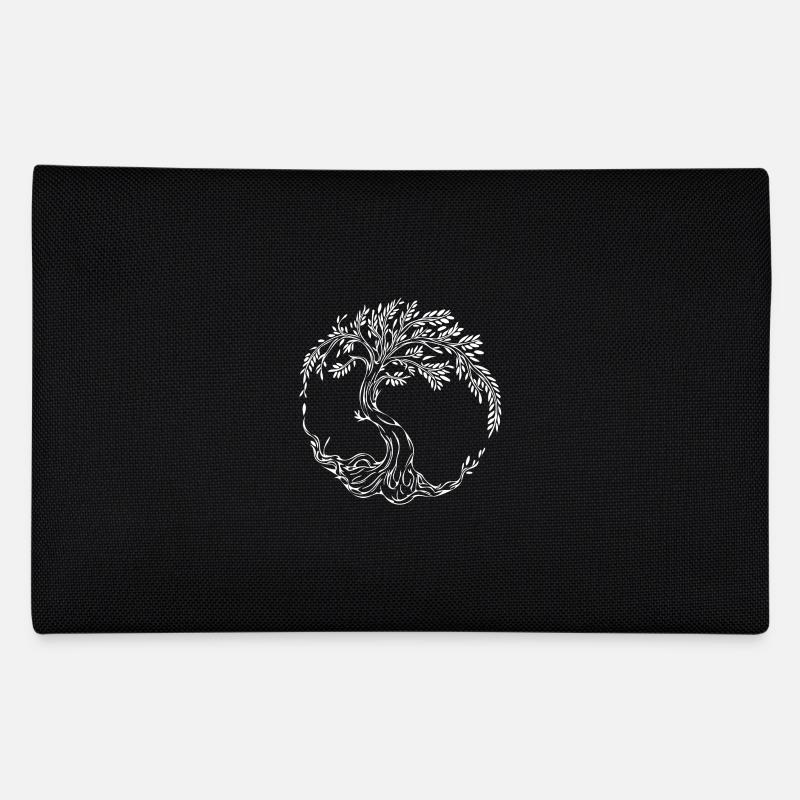 Eleganter Lebensbaum - Federtasche - Schwarz