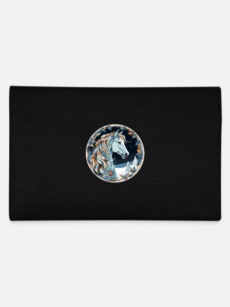 Horse Winter Boho - Pencil Case - black - Back