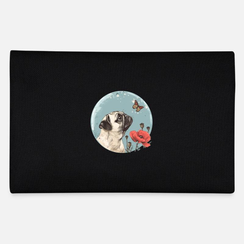 Mops mit Schmetterling Federtasche