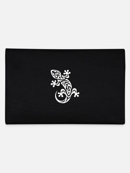 Petit gecko dans le style de tatouage tribal - Trousse - noir - Dos