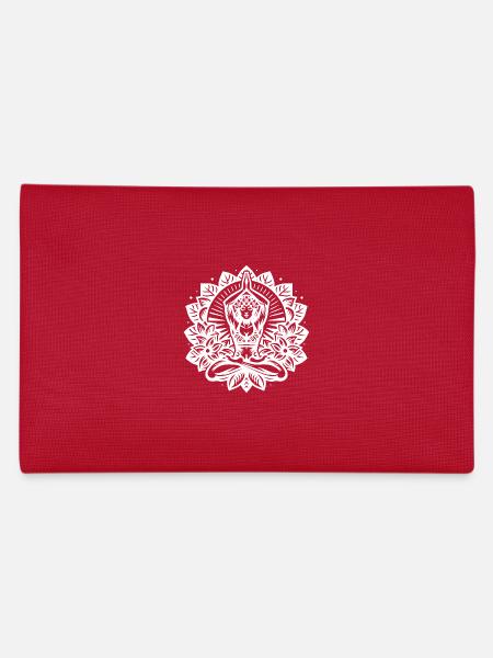 Yoga Teacher in Flower Circle - Pencil Case - red - Back
