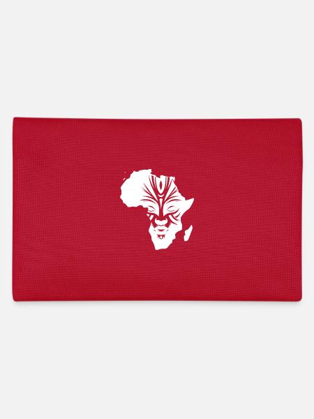Afrika Kontinent Masken Schmuck Tattoo - Federtasche - Rot - Hinten