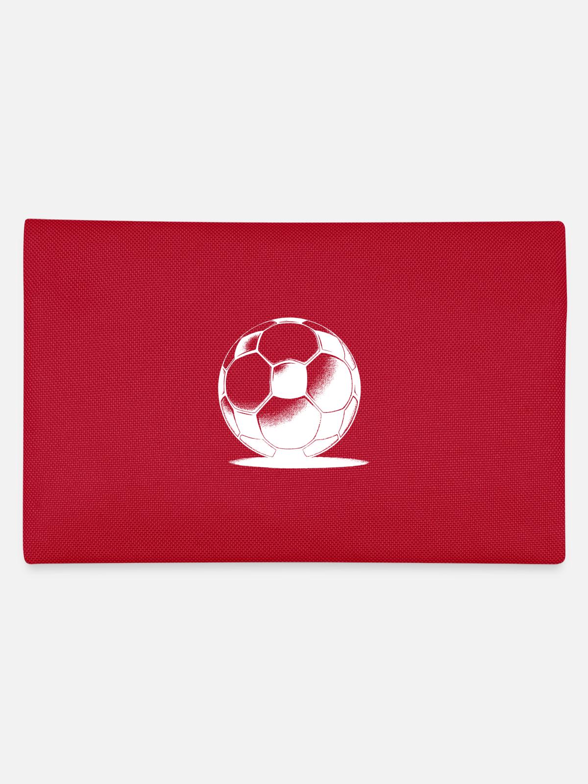 Fußball mit Schatten - Federtasche - Rot - Hinten