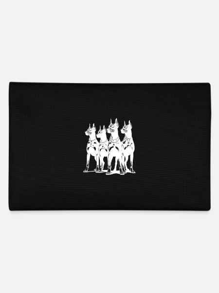 Quatre chiens Dobermans intelligents et vigilants - Trousse - noir - Dos