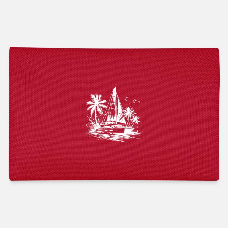 Catamaran double coque voilier avec palmiers Trousse