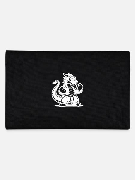 Sporty Karate Dragon Cartoon Style - Pencil Case - black - Back
