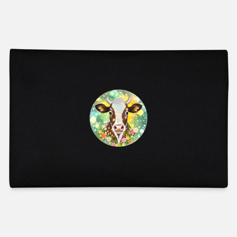 T Shirt Motiv Kuh mit Blumenschmuck Geschenkidee Federtasche