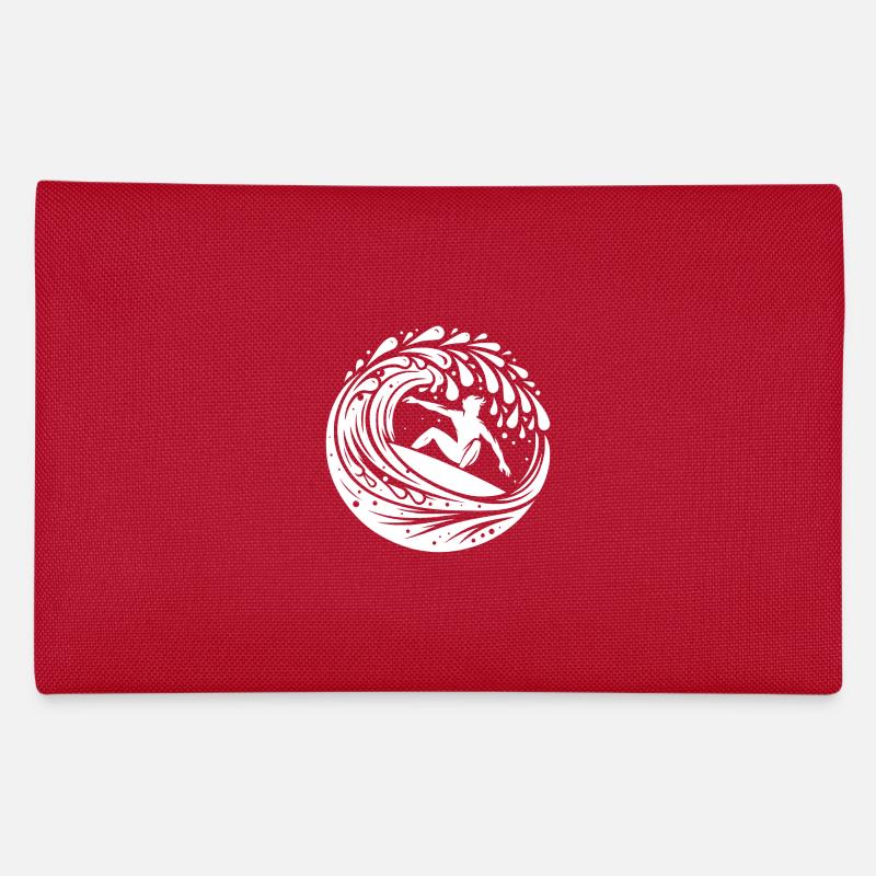 Surfeur surfant dans les vagues avec planche de surf Trousse