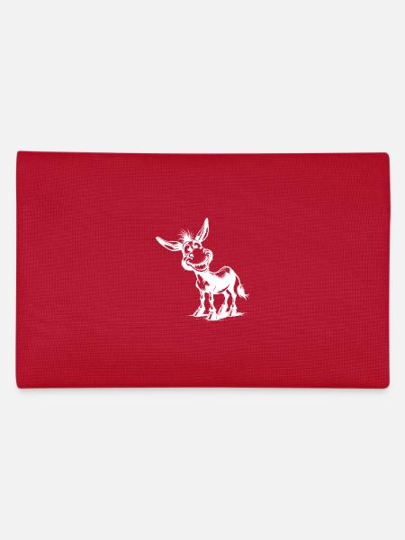 Grinning Donkey Funny Pencil Drawing - Pencil Case - red - Back