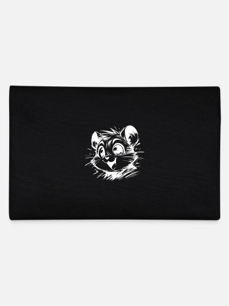 Cheerful Children Hamster Drawing - Pencil Case - black - Back