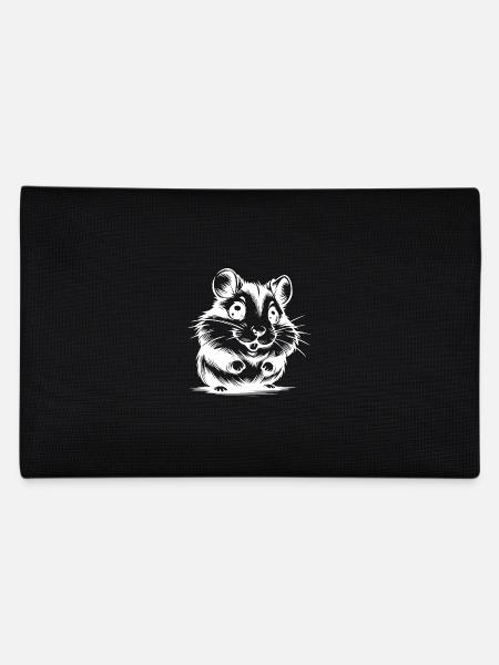 Knuddeliger Kinder Hamster Zeichnung - Federtasche - Schwarz - Hinten