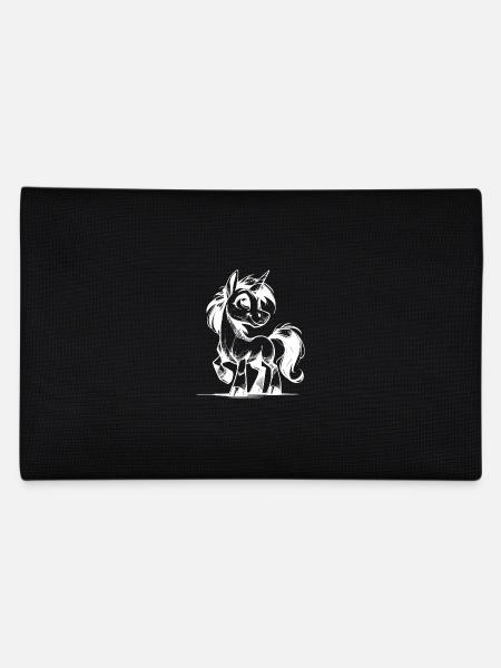 Zauberhaftes lächelndes Einhorn Bleistift Skizze - Federtasche - Schwarz - Hinten