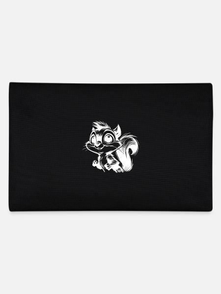 Squirrel Portrait Children Pencil Sketch - Pencil Case - black - Back