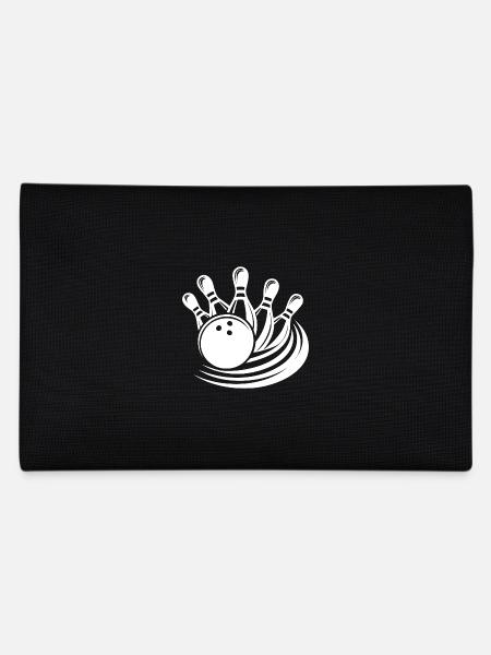 Krasse Bowlingkugel räumt Pins von Bowlingbahn - Federtasche - Schwarz - Hinten