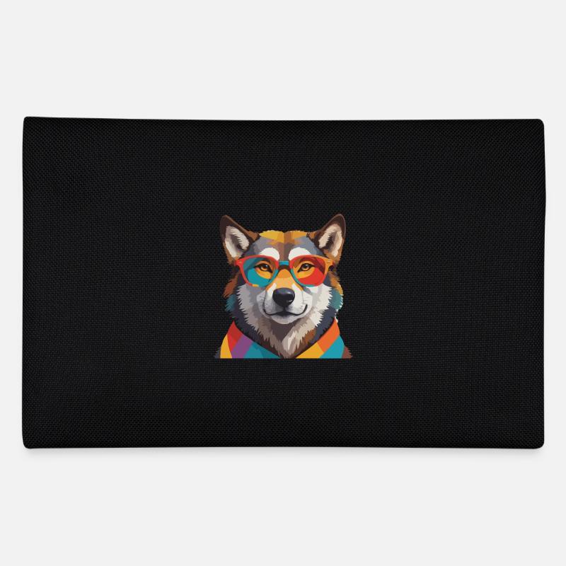 Loup Cool Avec Lunettes Coloré Trousse