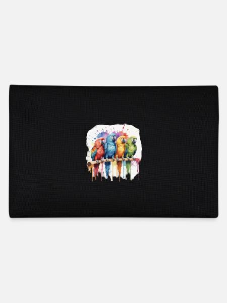 Parrot on Sticks Cool Colorful - Pencil Case - black - Back