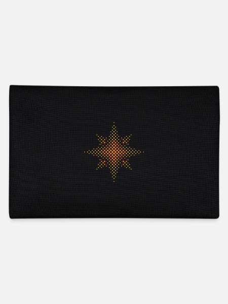 Adventsstern / Weihnachtsstern (Stern Dots / Gold) - Federtasche - Schwarz - Hinten