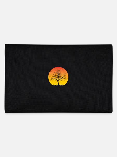 Tree sunset - Pencil Case - black - Back