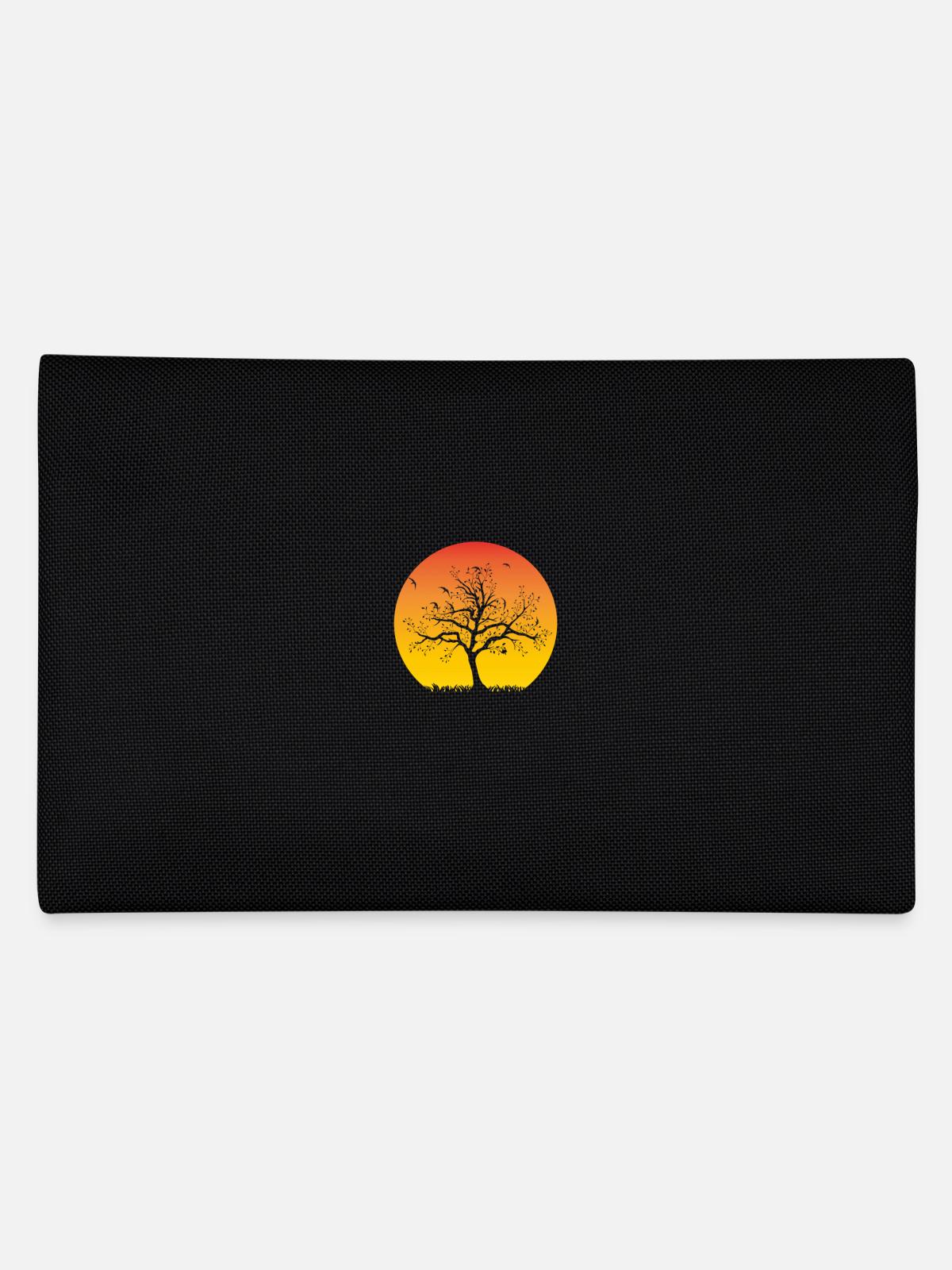 Tree sunset - Pencil Case - black - Back