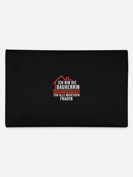 Bauherrin Spruch - Federtasche - Schwarz - Hinten