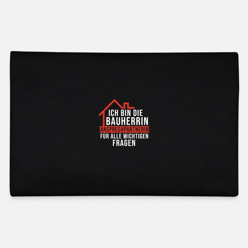 Bauherrin Spruch - Federtasche - Schwarz